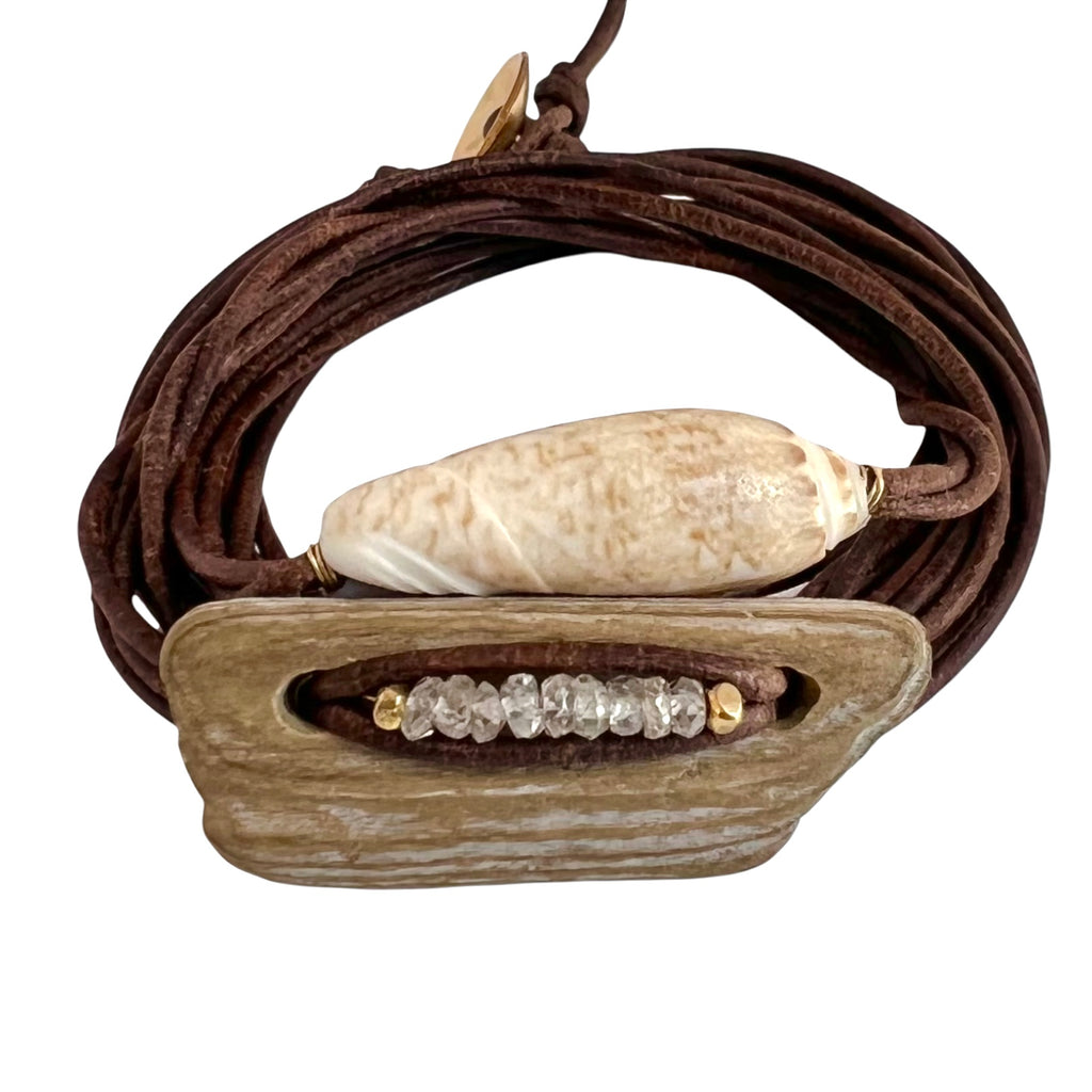 Driftwood + Seashell Bracelet