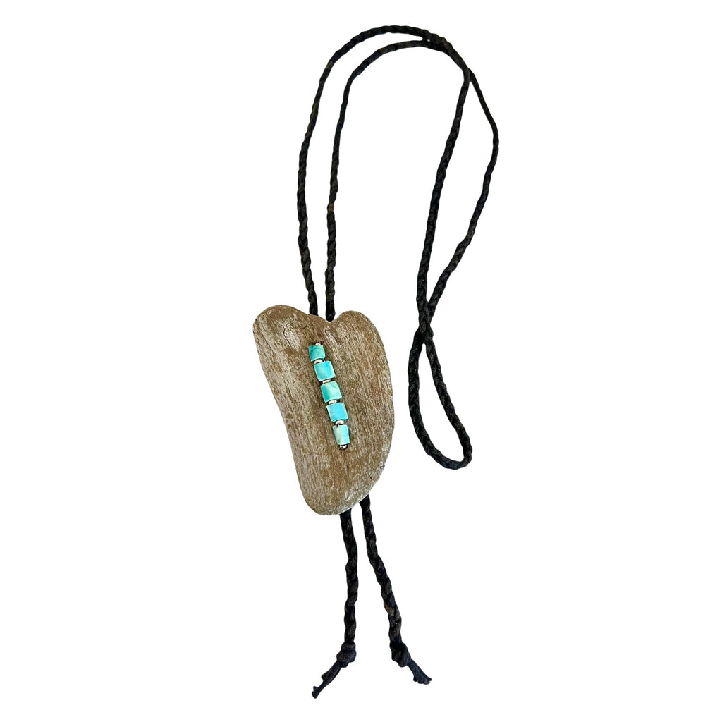 Driftwood Bolo Tie + Turquoise Necklace