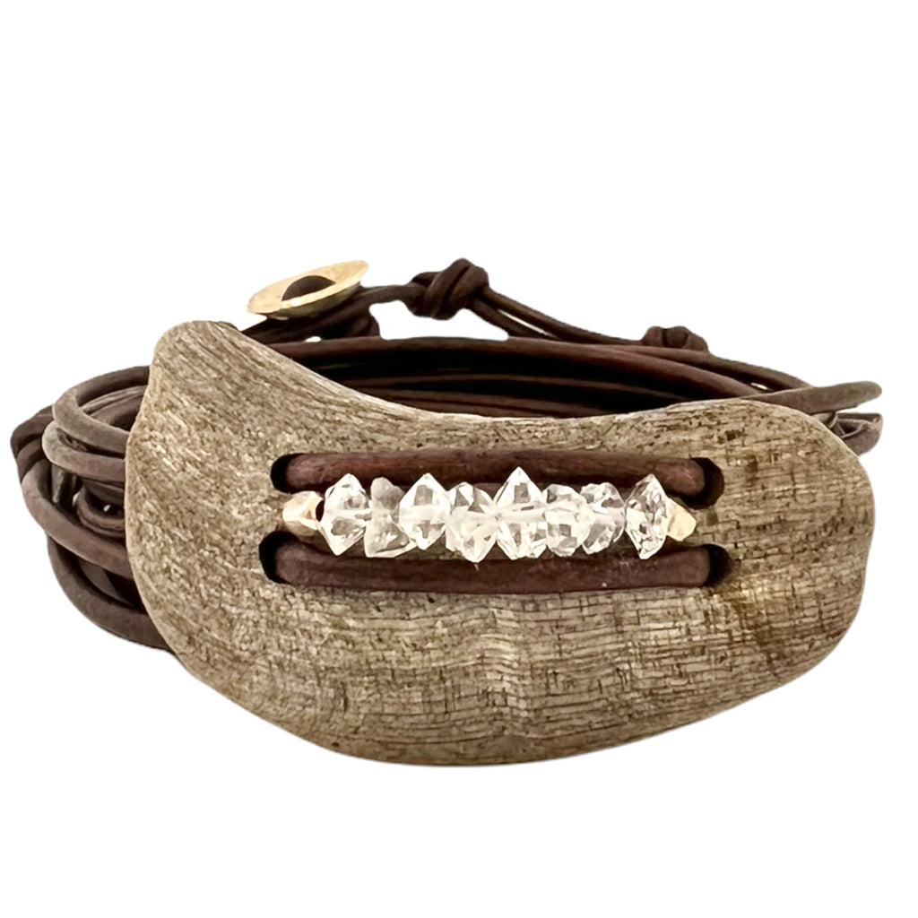 Driftwood + Herkimer Diamond Bracelet